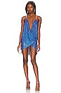 view 1 of 5 Xenia Wrap Dress in Blue & Indigo