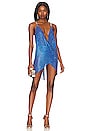 view 4 of 5 Xenia Wrap Dress in Blue & Indigo