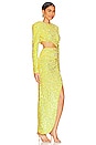 view 2 of 5 Ricky Sequins Gown in Neon Yellow