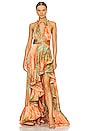 view 1 of 3 Palma Gown in Orange & Multicolor