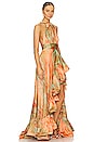 view 2 of 3 Palma Gown in Orange & Multicolor