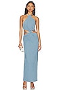 view 1 of 3 Naomi Halterneck Maxi Dress in Blue Denim