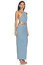 view 2 of 3 Naomi Halterneck Maxi Dress in Blue Denim