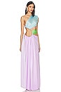 view 2 of 3 Jamilia One Shoulder Gown in Lilac & Multicolor