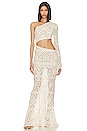 view 1 of 3 Ameena Cut Out One Shoulder Gown in Cream