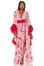 view 4 of 4 Geisha Poppy Gown in Pink Multi & Red