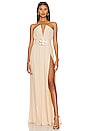view 1 of 3 Nia Cream Strapless Gown in Cream