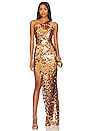 view 1 of 4 Farah One Shoulder Gown in Gold