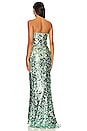 view 3 of 4 Farah Strapless Gown in Green & Multi