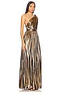 view 2 of 4 Goddess One Shoulder Gown in Gold
