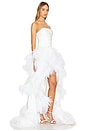 view 2 of 4 Louisa Blanc Strapless Feather Gown in White