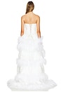 view 3 of 4 Louisa Blanc Strapless Feather Gown in White