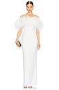 view 1 of 3 Lola Blanc Strapless Feather Gown in White
