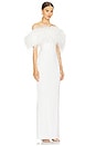 view 2 of 3 Lola Blanc Strapless Feather Gown in White