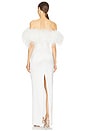 view 3 of 3 Lola Blanc Strapless Feather Gown in White