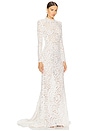 view 3 of 4 Clara Long Sleeve Lace Dress in White & Lace