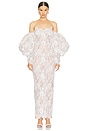 view 1 of 3 Colette Blanc Off The Shoulder Gown in White & Lace