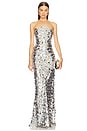 view 1 of 4 Farah Strapless Gown in Silver