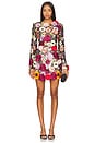 view 1 of 4 ROBE COURTE BOUQUET MARAYA LONG SLEEVE in Black Multi