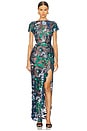 view 1 of 4 Zinna Embroidered Gown in Navy Multi