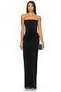 view 1 of 3 Florentina Strapless Velvet Gown in Black