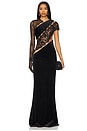 view 1 of 5 Cobra One Shoulder Gown in Black
