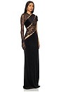view 3 of 5 Cobra One Shoulder Gown in Black