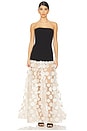 view 1 of 4 VESTIDO DE FIESTA SIN TIRANTES HARPER in Black & Beige