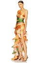 view 3 of 4 Hanna Horizon Gown in Orange Multi