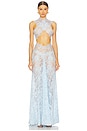 view 1 of 4 Naia Lace Gown in Powder Blue