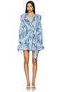 view 1 of 3 Bedouin Blue Poppy Mini Dress in Blue Multi