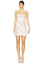 view 1 of 5 Anastasia Floral Strapless Mini Dress in White