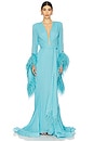 view 1 of 4 Geisha V Neck Gown in Teal
