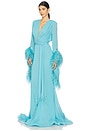 view 3 of 4 Geisha V Neck Gown in Teal