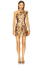 view 1 of 4 Tokyo One Shoulder Mini Dress in Gold Multi