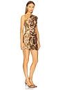 view 2 of 4 Tokyo One Shoulder Mini Dress in Gold Multi