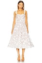 view 1 of 4 Mademoiselle Embroidered Floral Sequin Midi Dress in White