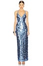 view 1 of 4 Allegra Sequin Maxi Dress in Ocean Blue