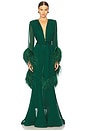 view 1 of 3 Geisha V-neck Gown in Green