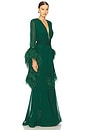 view 2 of 3 Geisha V-neck Gown in Green