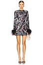 view 1 of 4 Tokyo Feather Mini Dress in Pink Multi