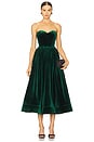 view 2 of 4 Inara Velvet Midi Dress in Emerlad Green