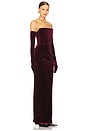 view 3 of 4 Florentina Strapless Velvet Gown in Burgundy