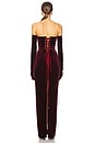 view 4 of 4 Florentina Strapless Velvet Gown in Burgundy