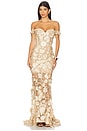 view 1 of 3 Jasmine Off The Shoulder Gown in Gold