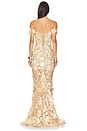 view 3 of 3 Jasmine Off The Shoulder Gown in Gold