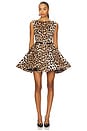 view 1 of 3 Luciana Leopard Mini Dress in Black & Brown