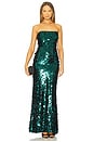 view 1 of 4 Farah Sequin Strapless Maxi Dress in Emerald Green