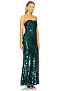 view 2 of 4 Farah Sequin Strapless Maxi Dress in Emerald Green
