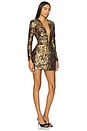 view 2 of 4 Isabella Long Sleeve Mini Dress in Gold Multi
